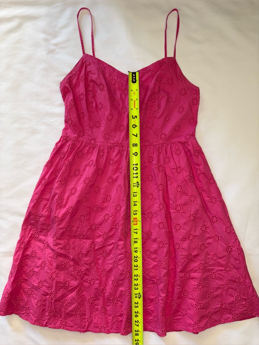 Old Navy Y2K Pink Eyelet Sundress Medium Cottagecore Babydoll Mini Dress - Picture 2 of 6